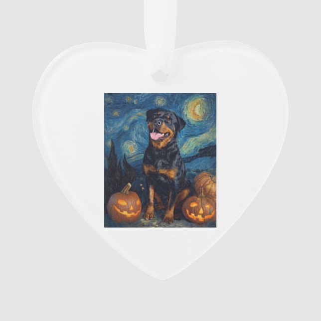 Rottweiler Cute Dog Halloween Jack O Lantern Pumpk (devant)