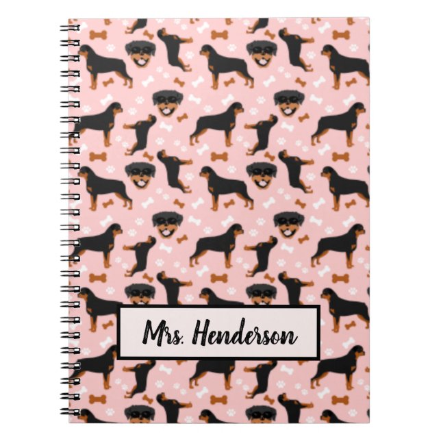 Rottweiler Cute Rotties Chiens Motif Carnet (Devant)