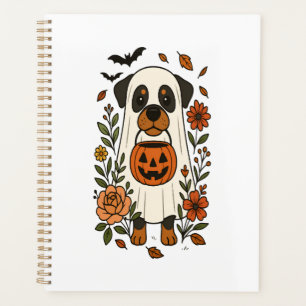 Rottweiler d'Halloween avec des fleurs