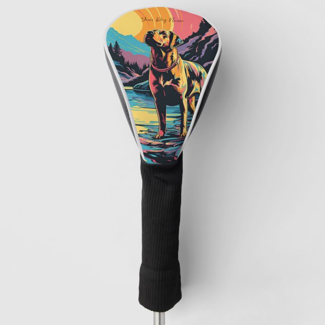 Rottweiler Dog 004 - Bruno Pokopen Golf Headcover (Vorderseite)