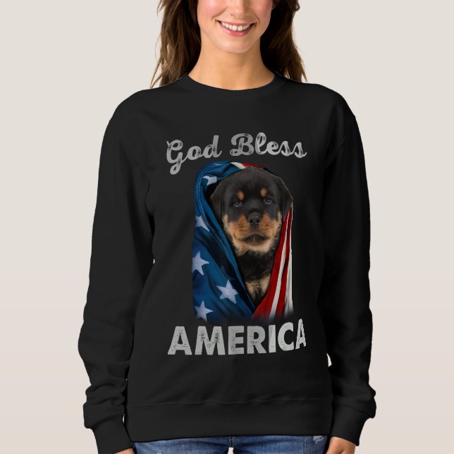 Rottweiler Dog American USA Flag 4th of July Dog   Sweatshirt (Vorderseite)