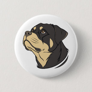 Rottweiler Dog Art Button