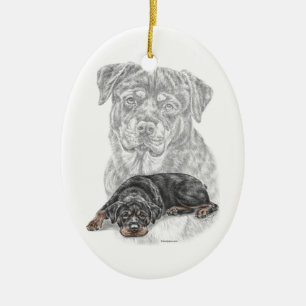 Rottweiler Dog Art Keramikornament