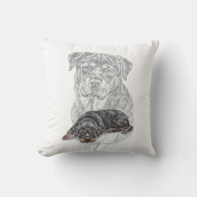 Rottweiler Dog Art Kissen (Vorderseite)
