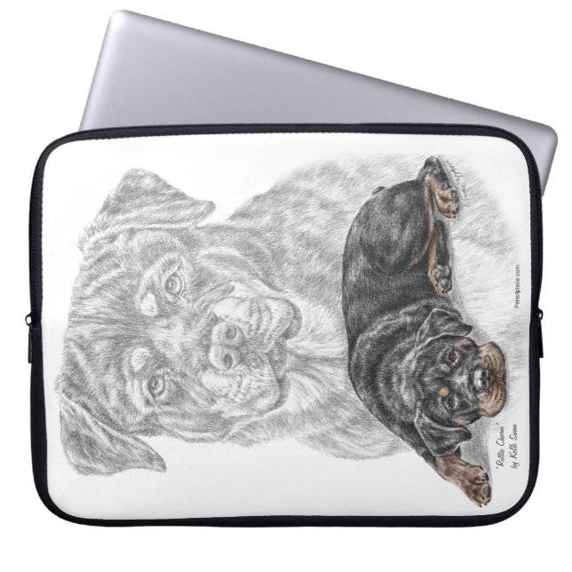 Rottweiler Dog Art Laptopschutzhülle (Vorderseite)