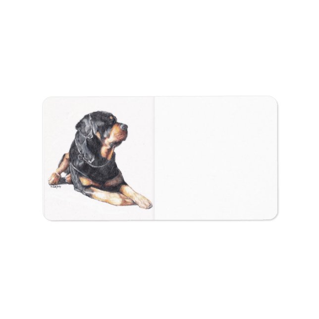 Rottweiler Dog Art Rücksendeadressen-Aufkleber Adressaufkleber (Vorne)