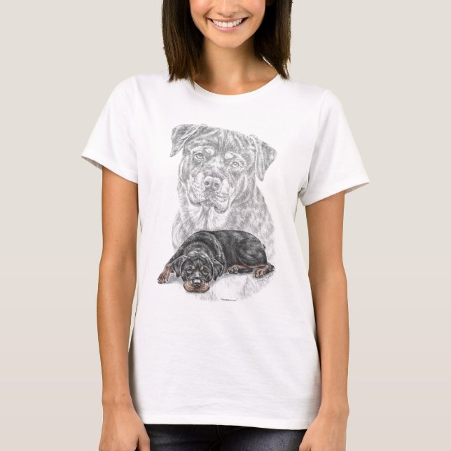 Rottweiler Dog Art T-Shirt (Vorderseite)
