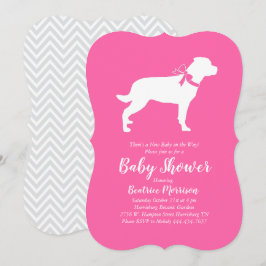 Rottweiler Dog Baby Dusche Pink Girl Rottie Einladung