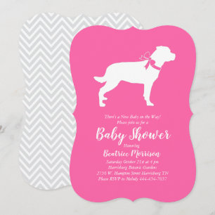 Rottweiler Dog Baby Dusche Pink Girl Rottie Einladung