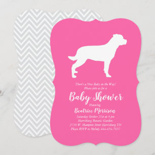 Rottweiler Dog Baby Dusche Pink Girl Rottie Einladung