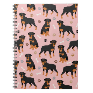 Rottweiler Dog Bones and Paws Notebook Notizblock