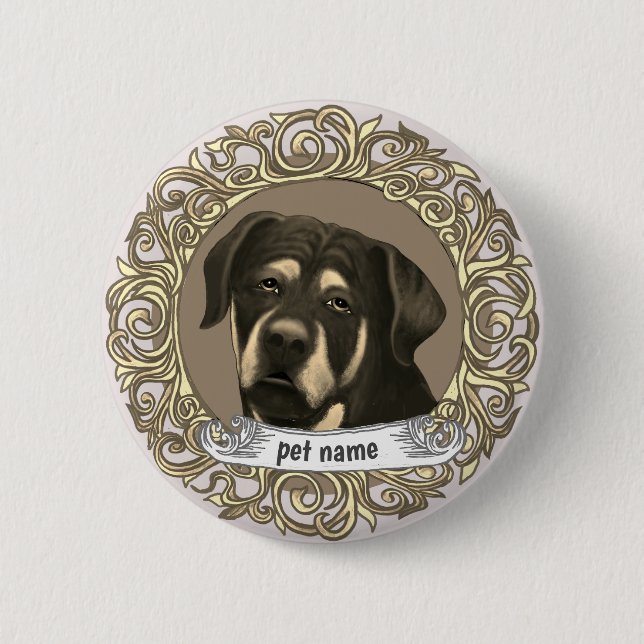 Rottweiler Dog Button (Vorderseite)