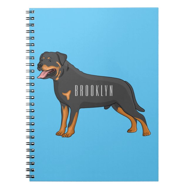 Rottweiler dog cartoon illustration notizblock (Vorderseite)