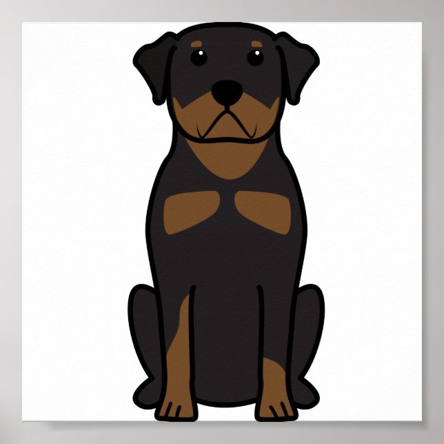 Rottweiler Dog Cartoon Poster (Vorne)