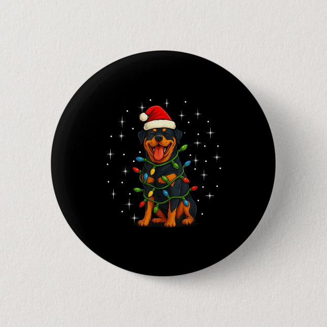 Rottweiler Dog Christmas Pj Pajama Men Women Pjs F Button (Vorderseite)