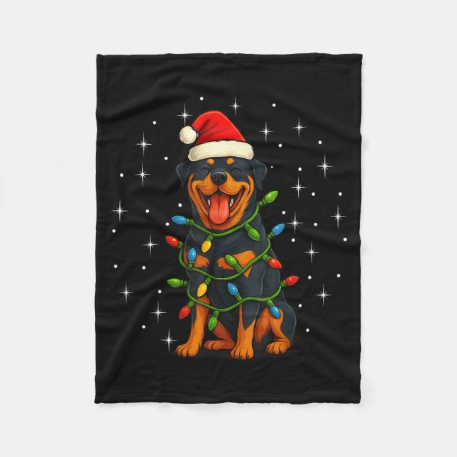 Rottweiler Dog Christmas Pj Pajama Men Women Pjs F Fleecedecke (Vorderseite)