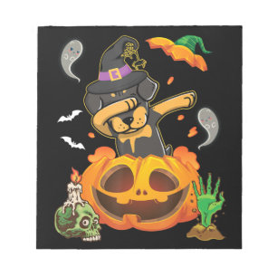 Rottweiler Dog Dabbing zu öffnen Pumpkin Ei glückl Notizblock