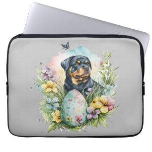 Rottweiler Dog Easter Egg, Happy Easter Rottweiler Laptopschutzhülle