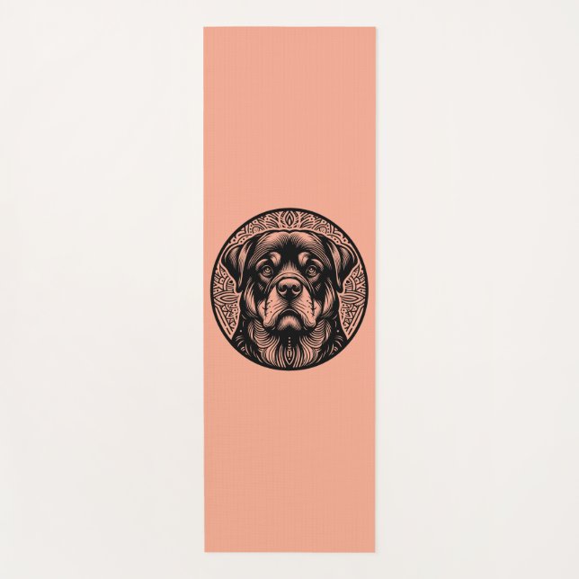 Rottweiler Dog Face Line Art Yoga Mat Yogamatte (Vorderseite)