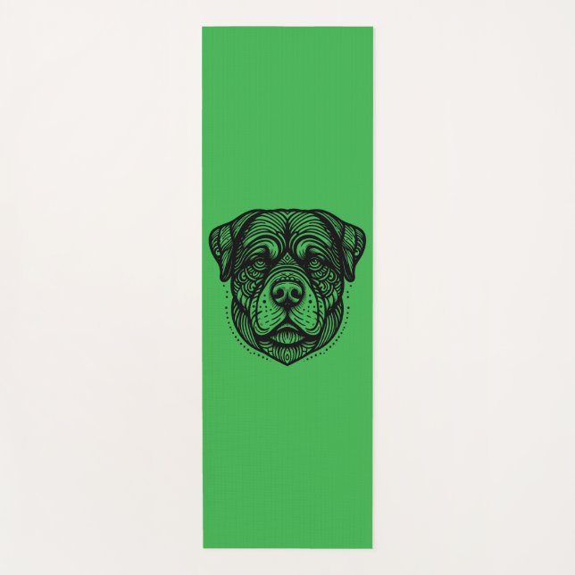 Rottweiler Dog Face Line Art Yogamatte (Vorderseite)