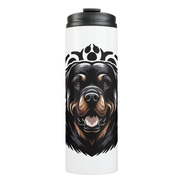 Rottweiler Dog Face Thermosbecher (Vorderseite)