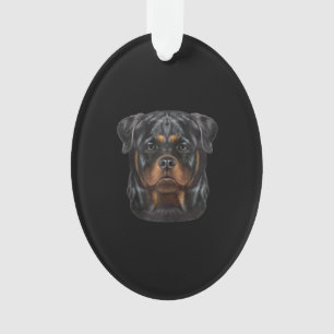 Rottweiler Dog Face Zip Hoodie Ornament