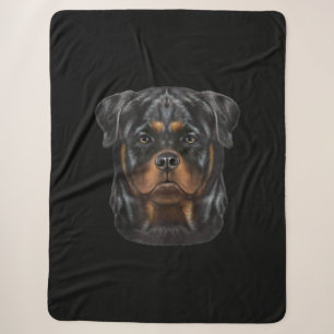 Rottweiler Dog Face Zip Hoodie Sherpadecke