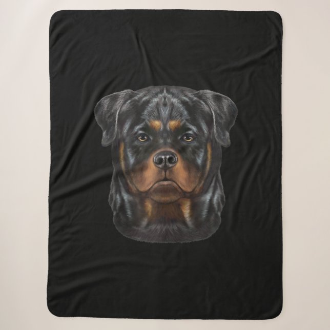 Rottweiler Dog Face Zip Hoodie Sherpadecke (Vorderseite)