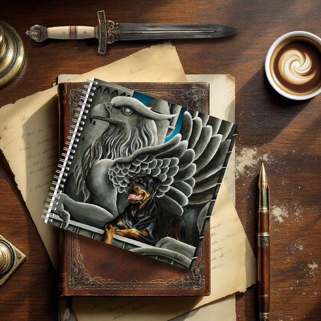 Rottweiler Dog Gargoyle Fantasy Notizbuch (Von Creator hochgeladen)