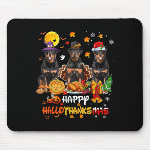 Rottweiler Dog Happy Halloween Erntedank Merry Mousepad