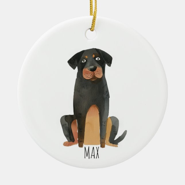 Rottweiler Dog Keramik Ornament (Vorne)