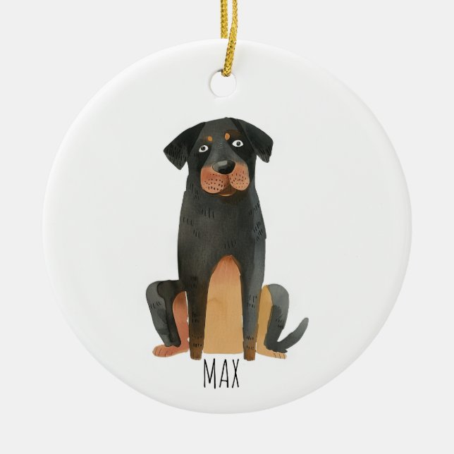 Rottweiler Dog Keramik Ornament (Vorne)
