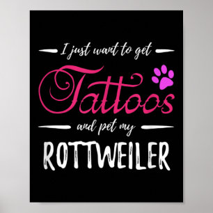 Rottweiler Dog Lover Tattoo Funny Dog Mama Gift Id Poster