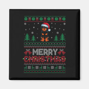 Rottweiler Dog Lovers Weihnachtsmannmütze Weihnach Magnet
