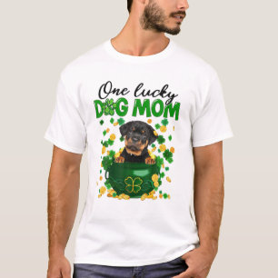 Rottweiler Dog Mama Irish Green Kleeblatt St Patri T-Shirt