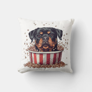 Rottweiler Dog Movie Popcorn Ecket Kissen