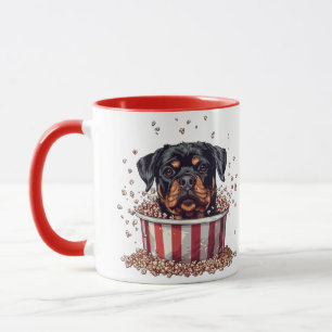 Rottweiler Dog Movie Popcorn Ecket Tasse