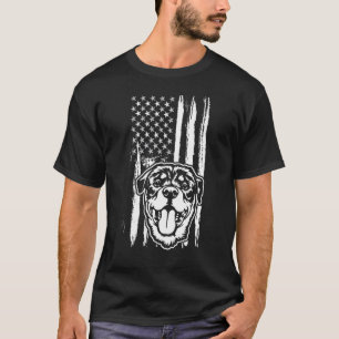 Rottweiler Dog Niedlich American Flag USA Puppy T-Shirt