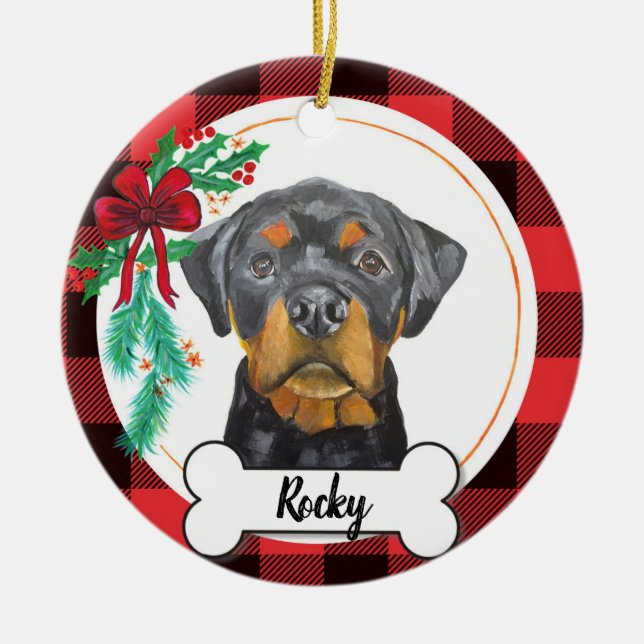 Rottweiler Dog Ornament (Vorne)