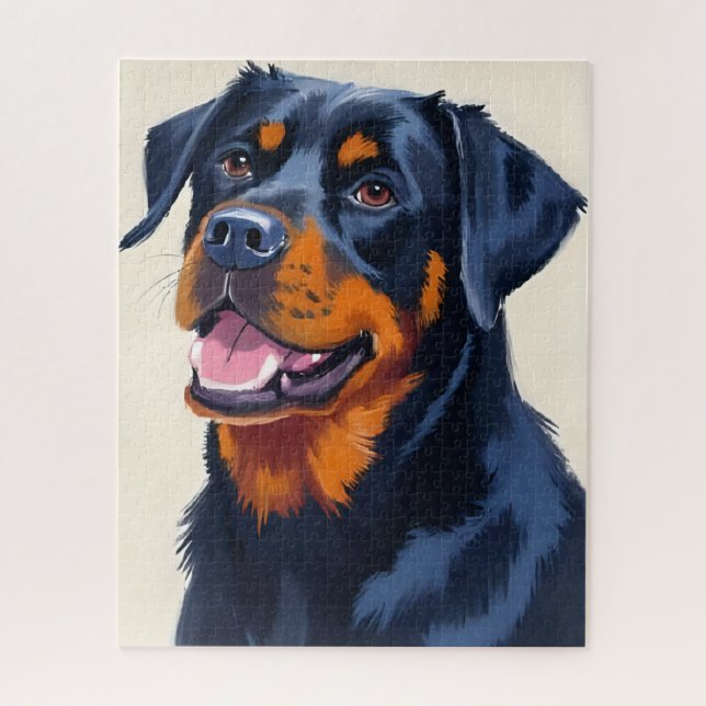 Rottweiler Dog Pet Painting Watercolor (Vertikal)