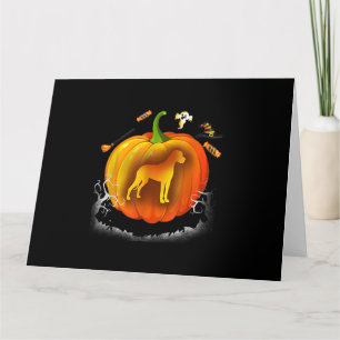 Rottweiler dog Pumpkin Costume Halloween Karte