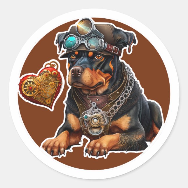 Rottweiler Dog Runder Aufkleber (Vorderseite)