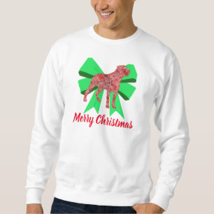 Rottweiler Dog Silhouette Green Bow Weihnachten Sweatshirt