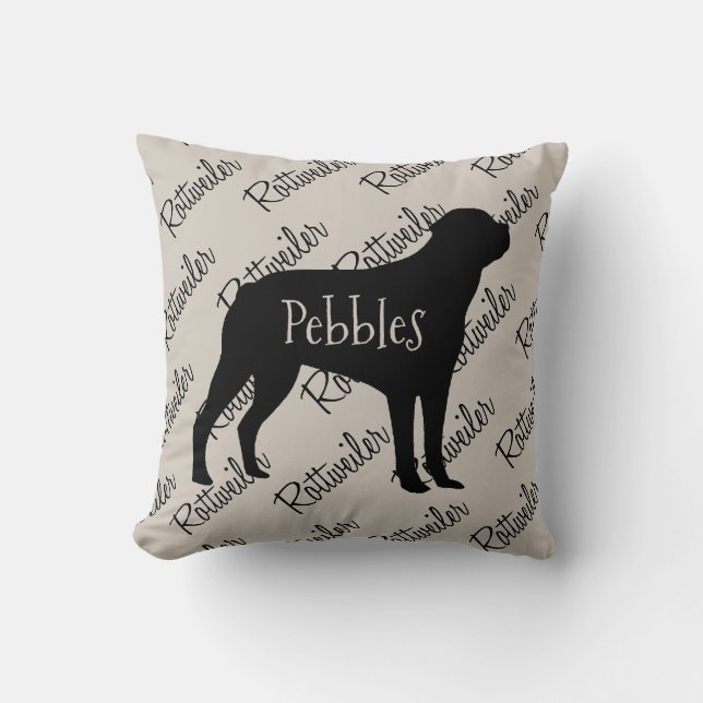 Rottweiler Dog Silhouette Kissen (Vorderseite)