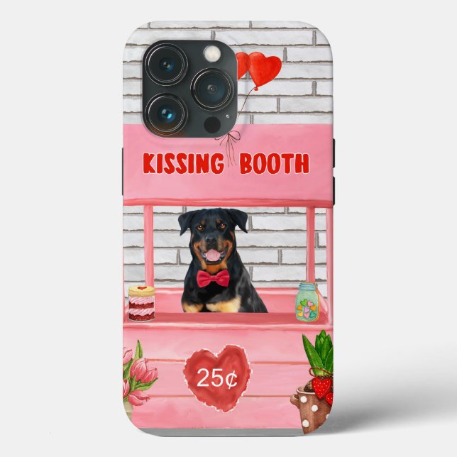 Rottweiler Dog Valentine's Day Kissing Booth Case-Mate iPhone Hülle (Rückseite)