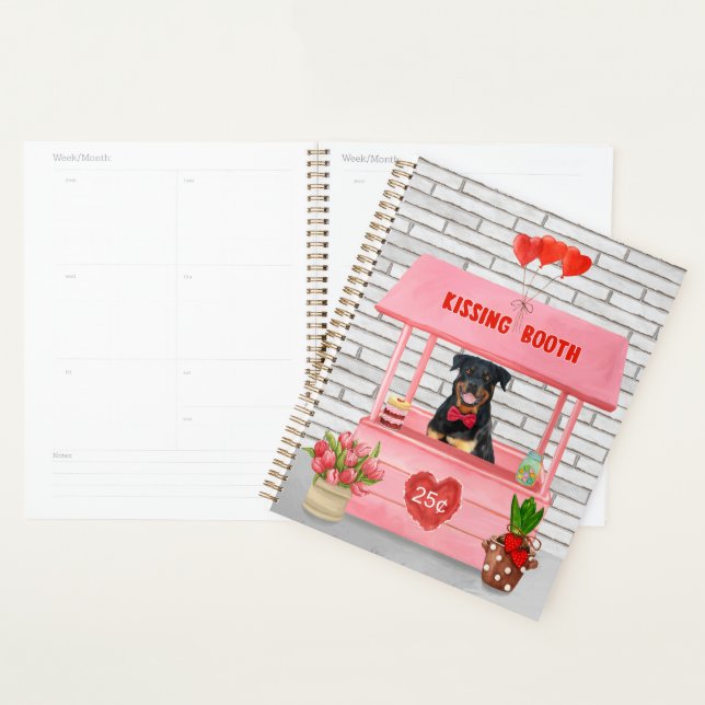 Rottweiler Dog Valentine's Day Kissing Booth Planer (Anzeige)