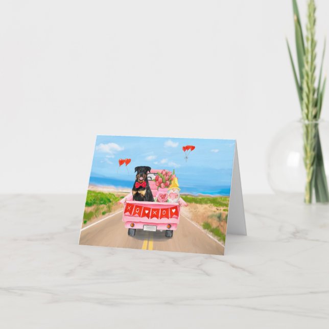 Rottweiler Dog Valentine's Day Lkw Herz Karte (Vorderseite)