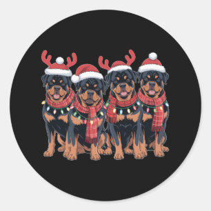 Rottweiler Dog Weihnachten Weihnachten Weihnachten Runder Aufkleber