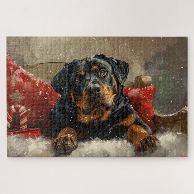 Rottweiler Dog Weihnachtsfest (Horizontal)