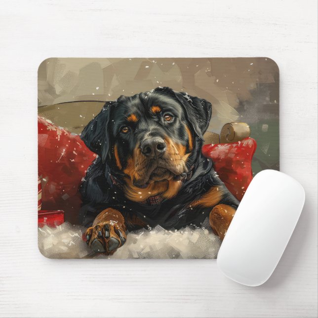 Rottweiler Dog Weihnachtsfest Mousepad (Mit Mouse)